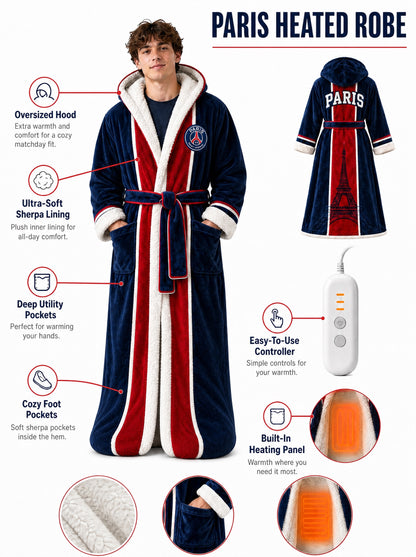 Paris Heated Football Robe - features overview